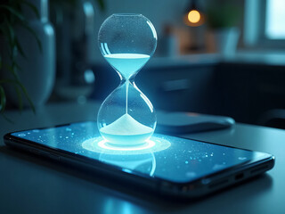 Holographic Hourglass: Futuristic Digital Tech and Network Innovation from Smartphone