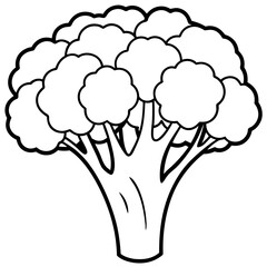 Broccoli Line Art with Modern Style