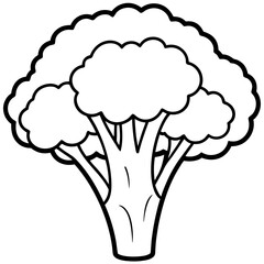 Broccoli Line Art with Modern Style