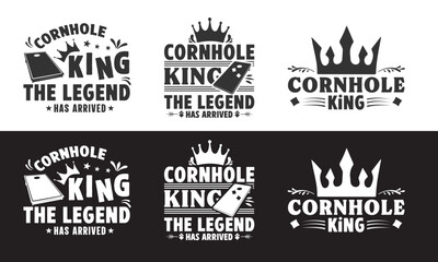 Cornhole king the legend has arrived svg, t-shirt, Cornhole t-shirt design, Cornhole typography t shirt vector, Cornhole typography svg.