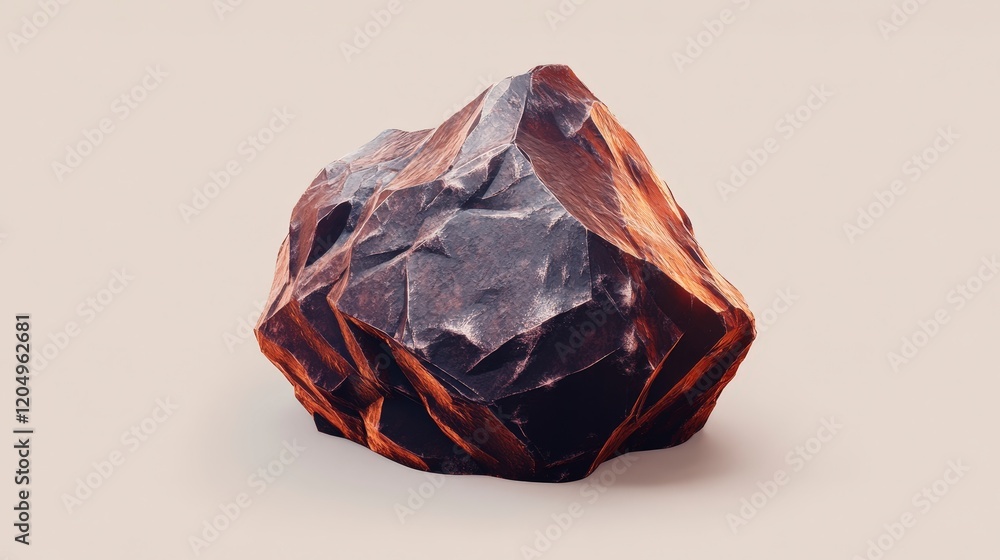 Poster realistic textured rock with unique angular features and colors