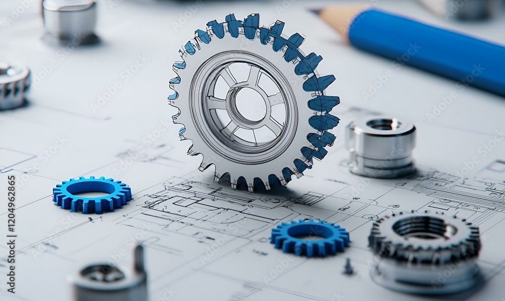 Poster technical blueprint design, intricate mechanical schematics, precise lines and measurements, enginee