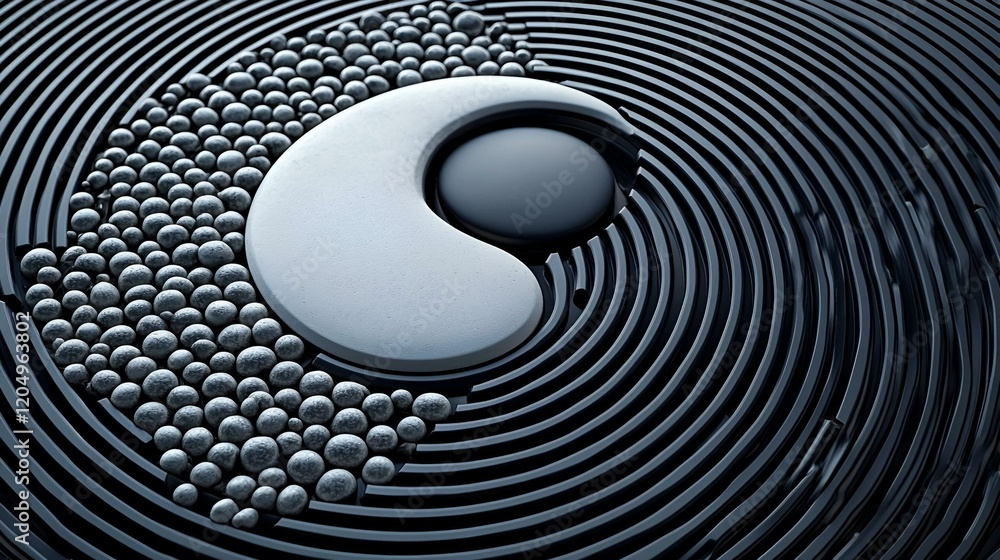 Poster dynamic spiral in gray tones, swirling lines create an engaging abstract composition, evoking moveme