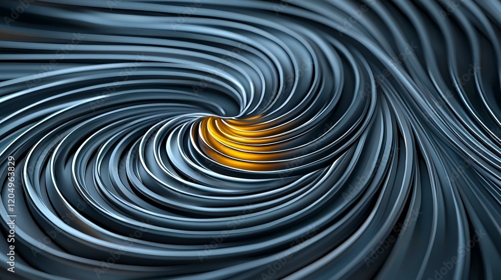 Poster dynamic gray spiral, swirling gray lines create a mesmerizing abstract pattern, evoking movement and