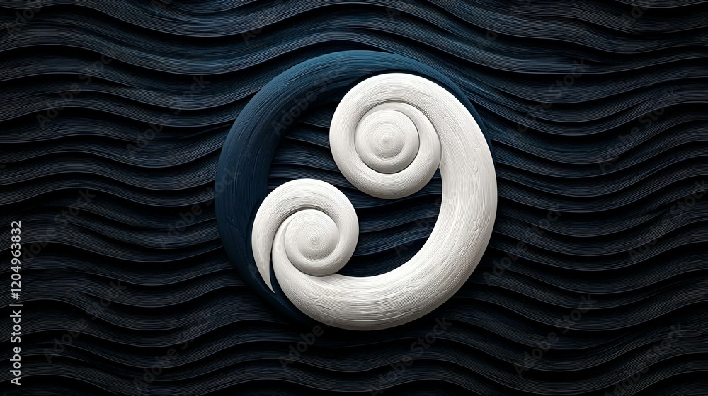 Poster dynamic gray spiral, intertwining lines create a sense of movement and depth, evoking a modern abstr