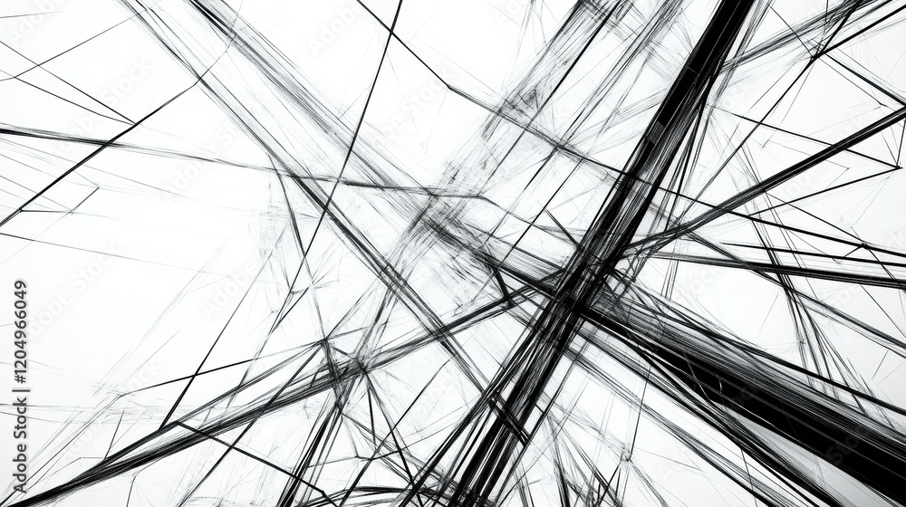 Aufkleber Abstract lines create dynamic patterns depicting motion and energy in a light filled space. Generative AI