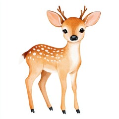 Adorable Watercolor Fawn Illustration Perfect for Children's Books, Prints, and Designs