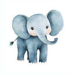 Obraz premium Adorable Watercolor Baby Elephant Illustration