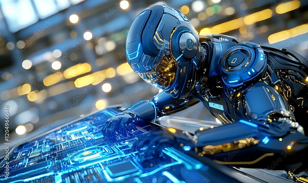 Poster robot arm innovation, advanced technology in a factory setting, showcasing automation and precision 