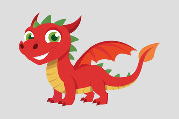 red dragon cartoon vector illustration for kids