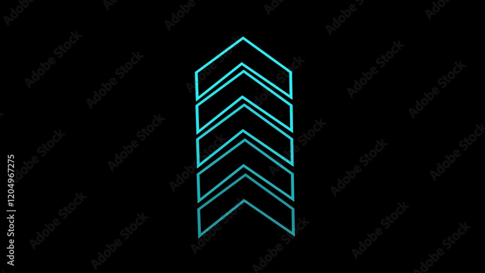 Aufkleber arrow pointing up. arrow illustration for overlay video layer, featuring a blinking directional arro