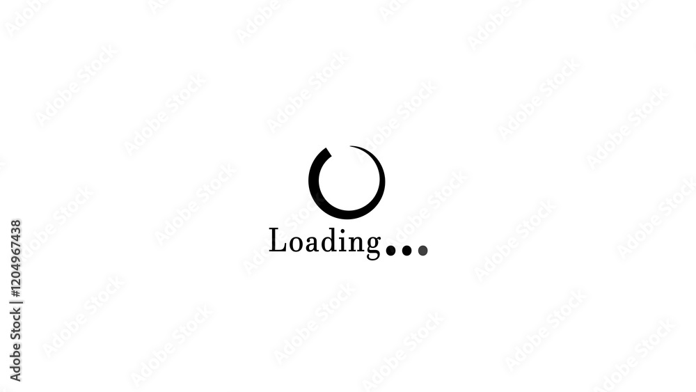 Poster a circular loading bar illustration, designed to visually represent progress in a compact and modern