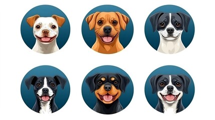 Obraz premium Charming Canine Companions, a delightful collection showcasing the playful and endearing nature of various puppy breeds, exuding joy and warmth.