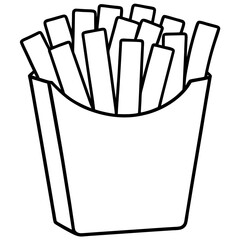 Elegant French Fries Linework