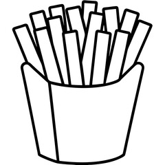 Elegant French Fries Linework