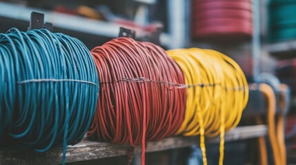 Obraz premium Colorful Rolls of Wire