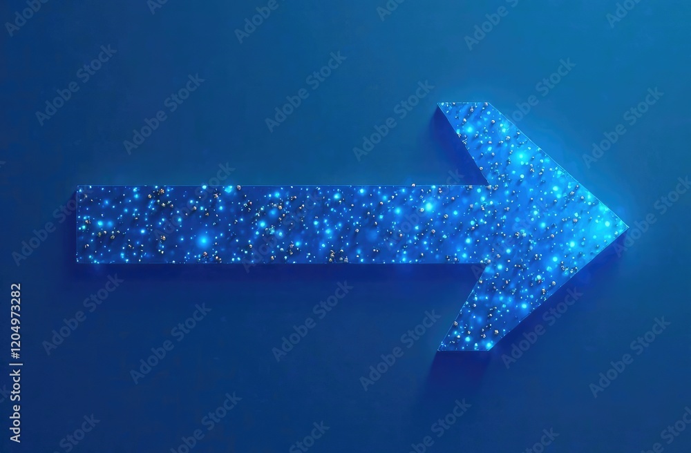 Aufkleber abstract digital illustration of microchips in the shape of an arrow moving from right to left on a 