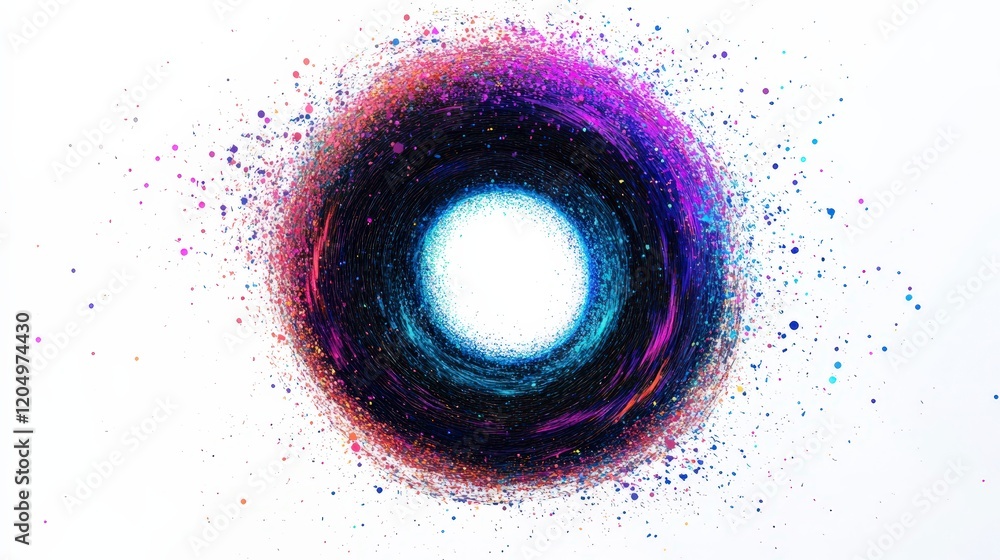 Aufkleber vibrant abstract swirl with colorful particle burst effect
