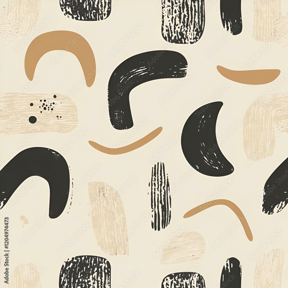 Poster abstract curves and arcs, a hand-drawn exploration of various shapes, showcasing fluid lines and int