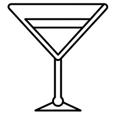 Elegant Line Art Martini Glass Illustration