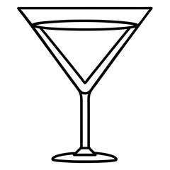 Elegant Line Art Martini Glass Illustration