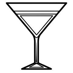Elegant Line Art Martini Glass Illustration