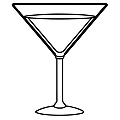 Elegant Line Art Martini Glass Illustration