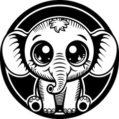 Obraz premium black and white elephant