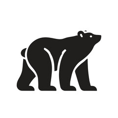 Bear animal silhouette on white background. Simple bear costume vector