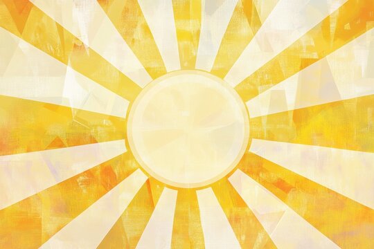 Bright sun radiating golden rays in a cheerful, vibrant setting. Generative AI