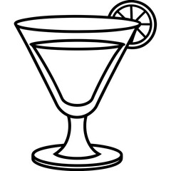 Elegant Line Art of Cocktail Glass