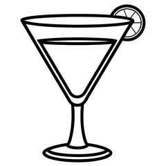 Elegant Line Art of Cocktail Glass