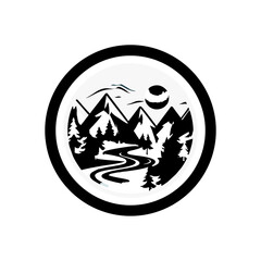 A simple and clean mountain icon with a minimalist design. The mountain should be depicted with smooth and clean lines, emphasizing its peak with a smooth silhouette.