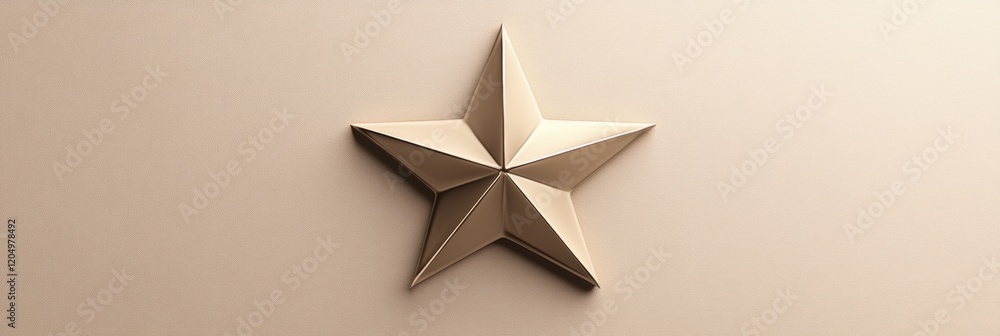 Fototapete Decorative five pointed star crafted from beige material displayed on a smooth, soft background. Generative AI