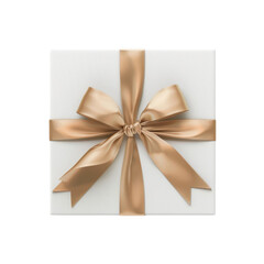 Fototapeta premium Elegant White Gift Box Isolated on a Transparent Background