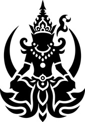 vector sketch illustration logo icon design traditional ethnic classic vintage god goddess symbol with lots of ornaments.eps