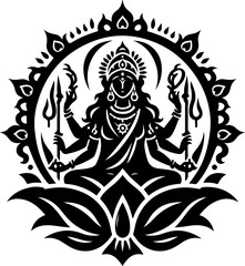 vector sketch illustration logo icon design traditional ethnic classic vintage god goddess symbol with lots of ornaments.eps