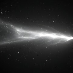 Glowing cosmic streak in dark space.