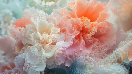 Abstract Coral Reef Pastel Hues Digital Art