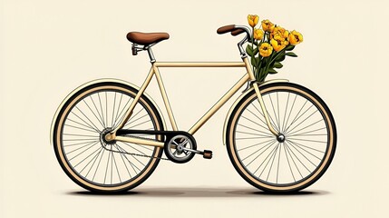 Vintage bicycle adorned with flowers, capturing a whimsical charm, inviting moments of joy and carefree exploration through serene landscapes.