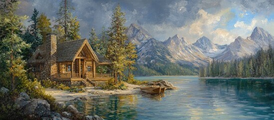 Wooden retreat on Emerald lake