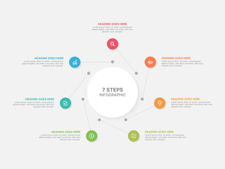 Modern Circular Round Infographic Design Template with 7 Data Points