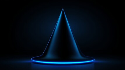 Fototapeta premium Illuminated Dark Cone Abstract 3D Render