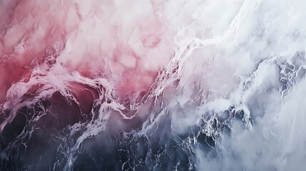 Fototapeta premium A painting of a wave with a pink and white background