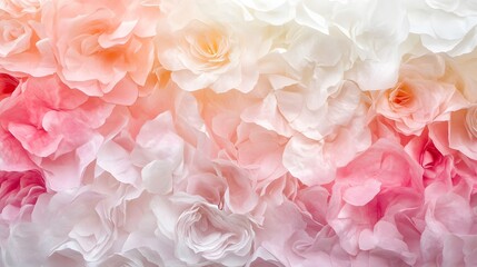 Delicate Pastel Rose Petals Forming a Floral Background