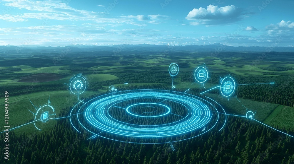 Poster innovative sensor and ai technology, a dynamic assembly of advanced sensors and artificial intellige