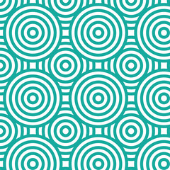 Fototapeta premium Green abstract geometric wavy lines and curvy waves. Asian background pattern. Traditional Japanese vintage ornament