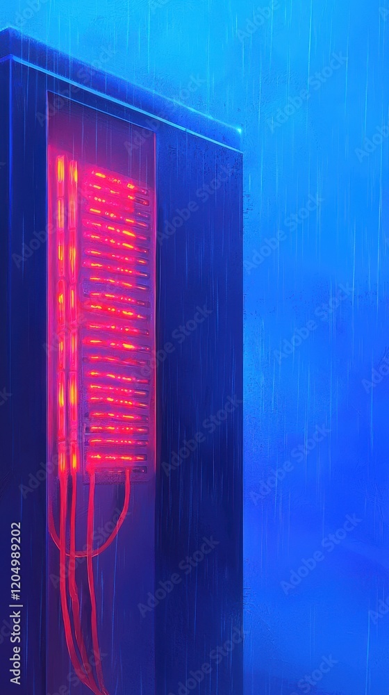 Poster network security server visualization digital environment graphic cybersecurity dark atmosphere