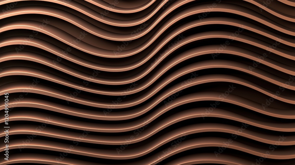 Poster abstract brown wave pattern 3d rendered geometric background texture
