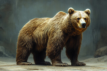 Obraz premium Majestic Brown Bear Stands Tall In Its Habitat